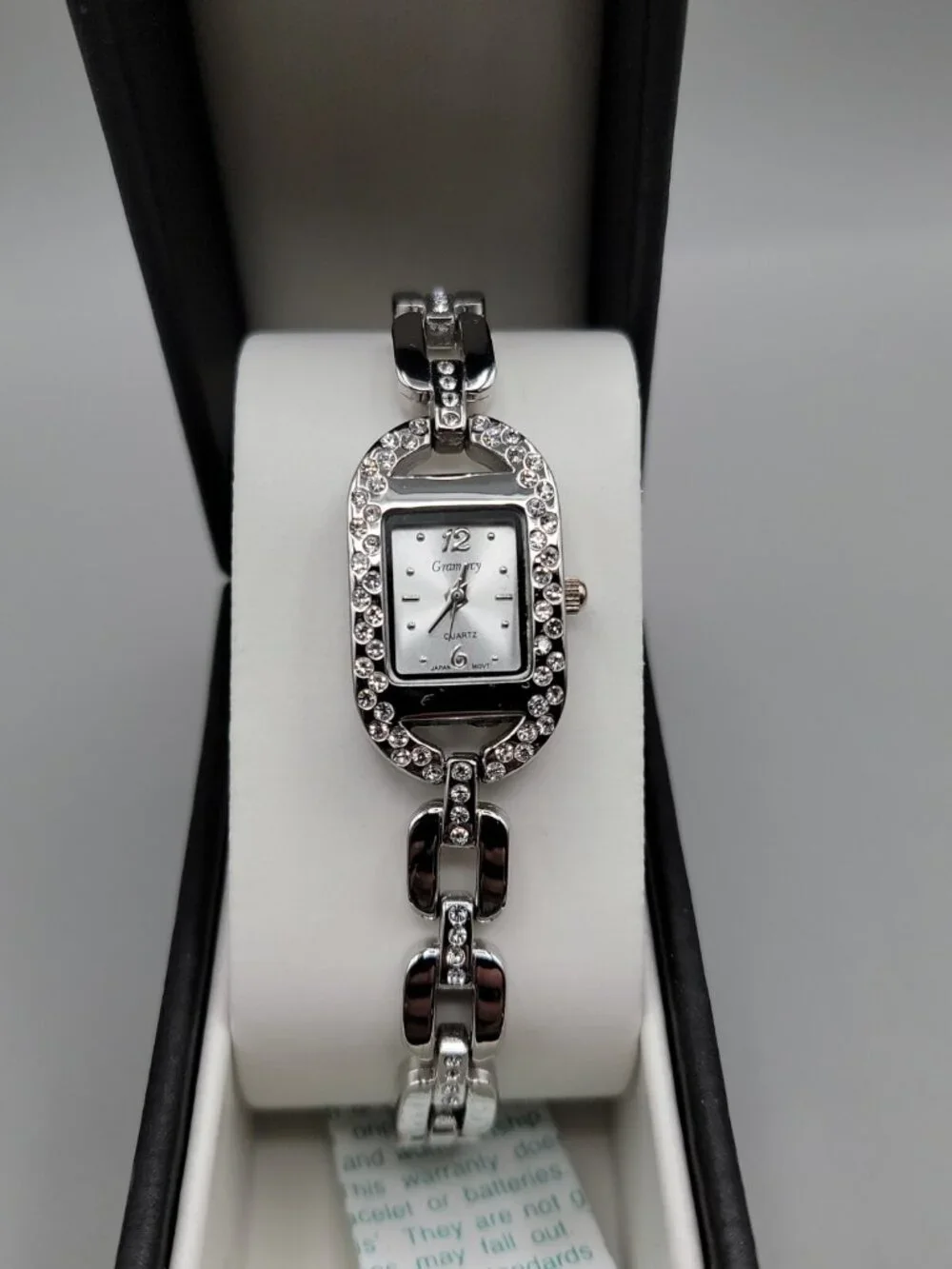 Gramercy Rhinestone Bezel Ladies Bracelet Quartz Watch 20mm 7.5